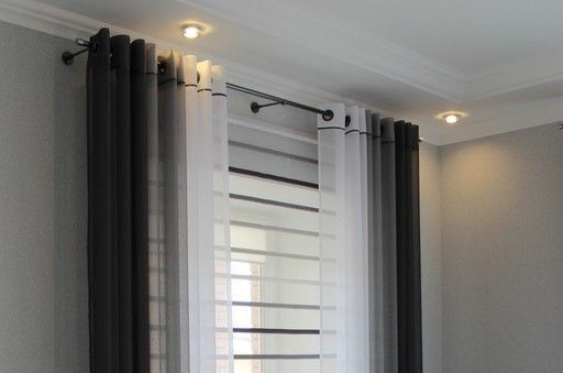 Карниз двухрядный кованый УЮТ D25мм 2,4м Черный