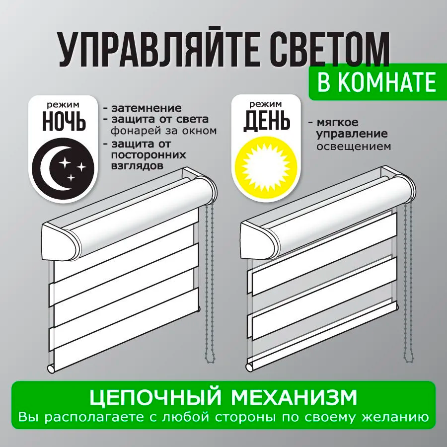 Роллета день/ночь КАНЗАС УЮТ 48*160 Белый