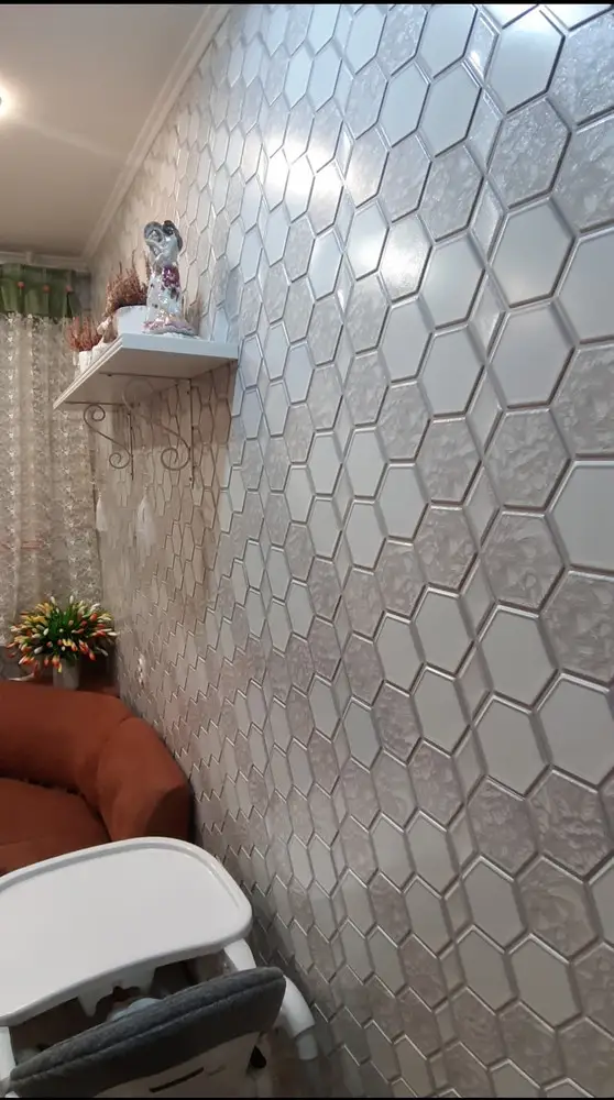 Панель ПВХ ГРЕЙС 973*492 10шт/уп Шестигранник Хмари. Цена указана за 4,8 м²