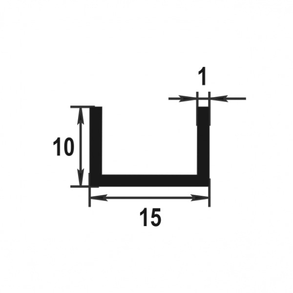 Швеллер 10х15х10 мм Шв 12.2000.501л Серебро. Цена за 5 штук.