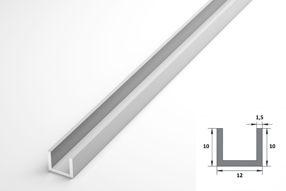 Швеллер 10х12х10 мм Шв 02.2000.501л Серебро